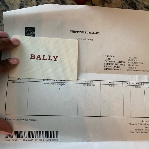 **SOLD** Bally Leather Aston Men’s Sneakers US 9.5 - Picture 8 of 8